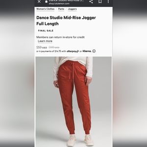 Lululemon dance studio MR joggers